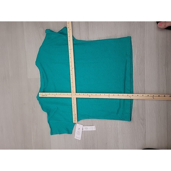 Chico's 100% Linen 1 S Easy Care Tee Light Aqua Blue Beach Summer Beach Coastal - Picture 6 of 7